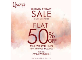 Unze London Blessed Friday Sale FLAT 50% OFF on Everything